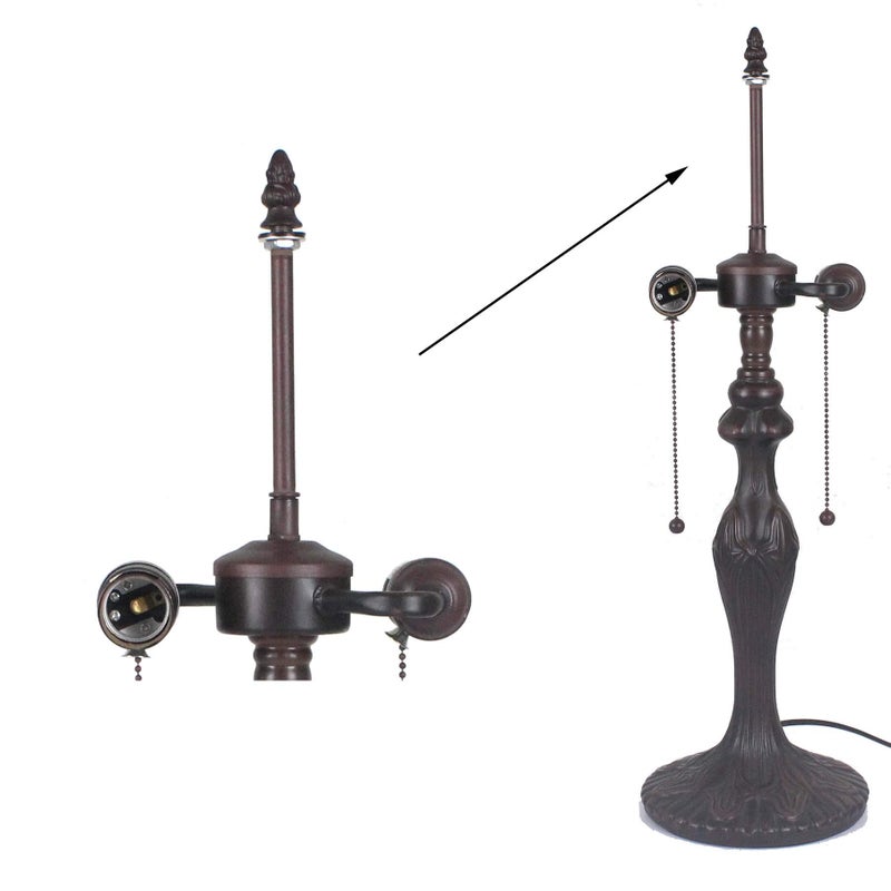 Bieye SS008 Lampshade Support with Finial for Tiffany Style Stained Glass Floor Lamp Table Lamp (G3/8 140mm Bronze Crown) - Image 4